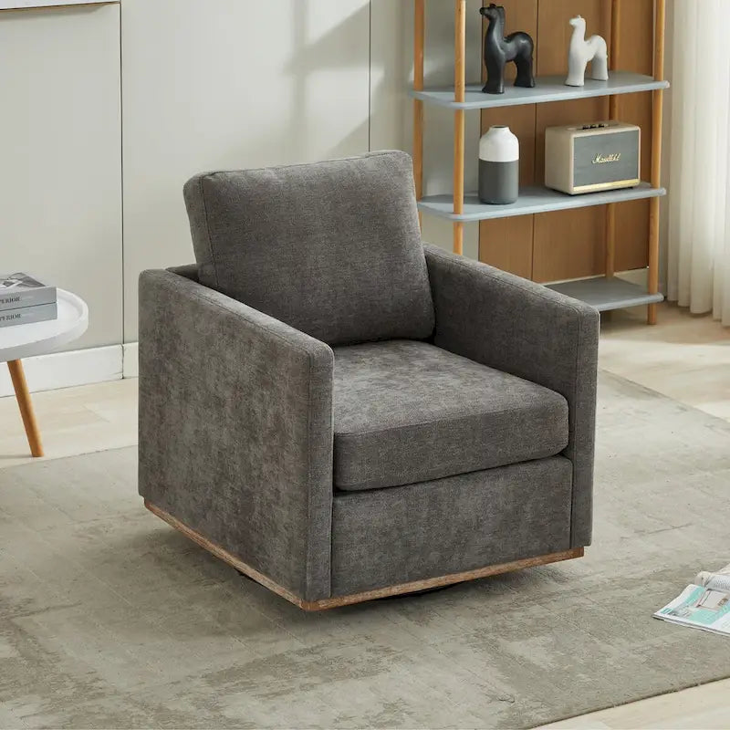 Mid Century Modern Swivel Accent Chair, 360 Degree Swivel Armchair For Living Room, Bedroom