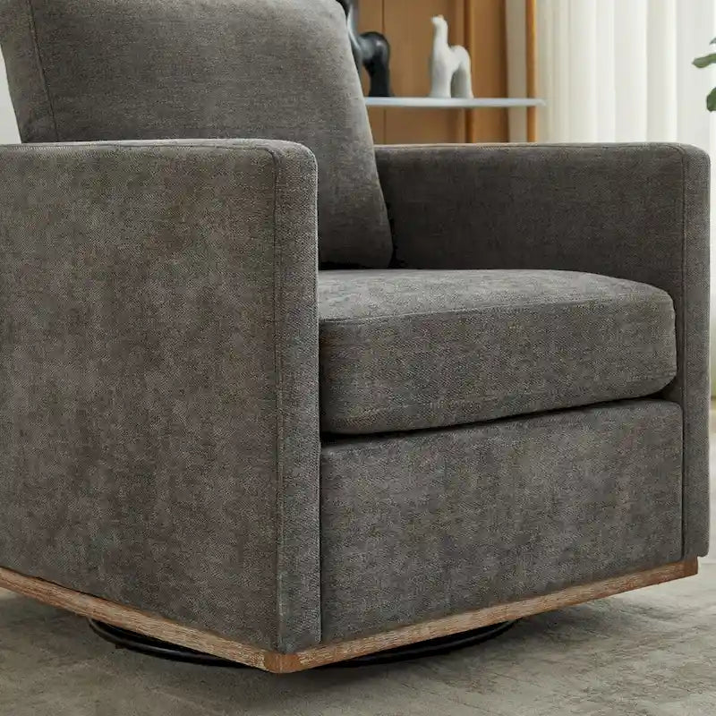 Mid Century Modern Swivel Accent Chair, 360 Degree Swivel Armchair For Living Room, Bedroom